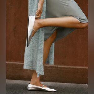 Jeffrey Campbell Silver Dancerina Ballet Flats